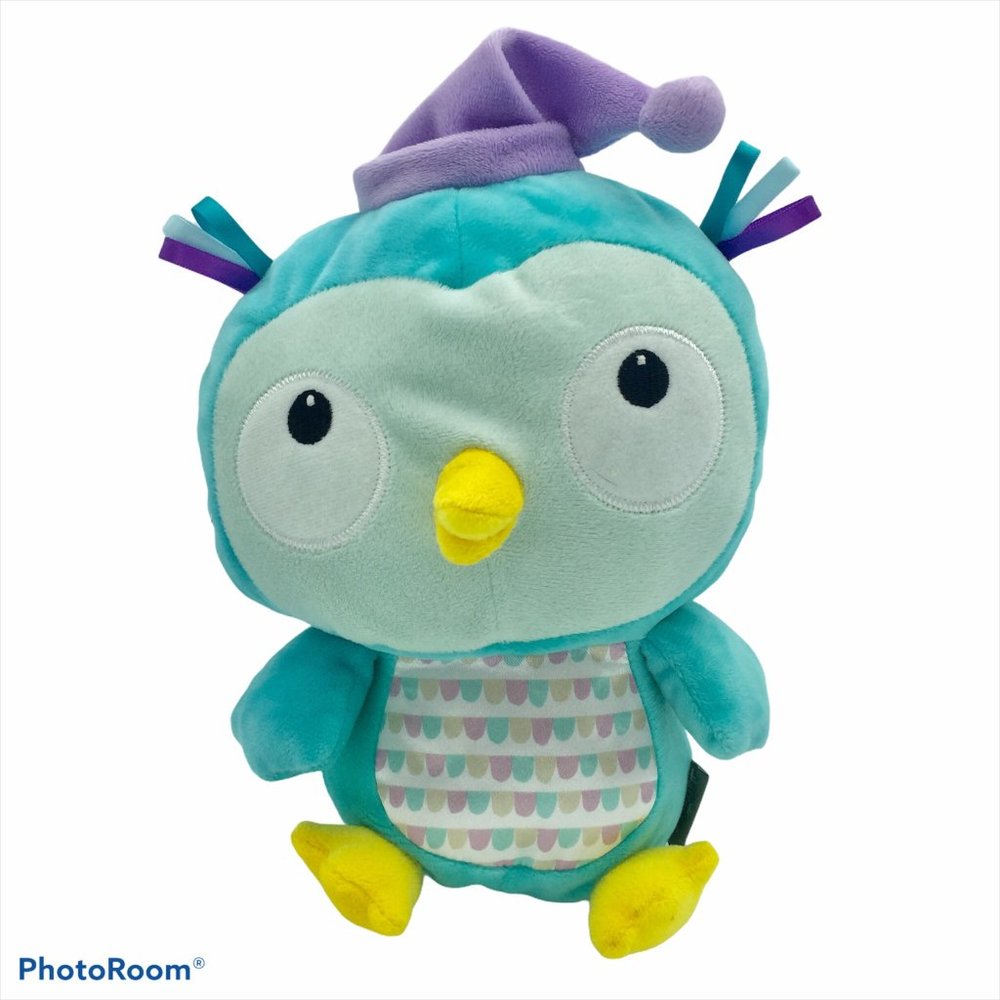 Hallmark Goodnight Kisses 9 Inch Plush Owl Teal Purple Baby Nursery Kids